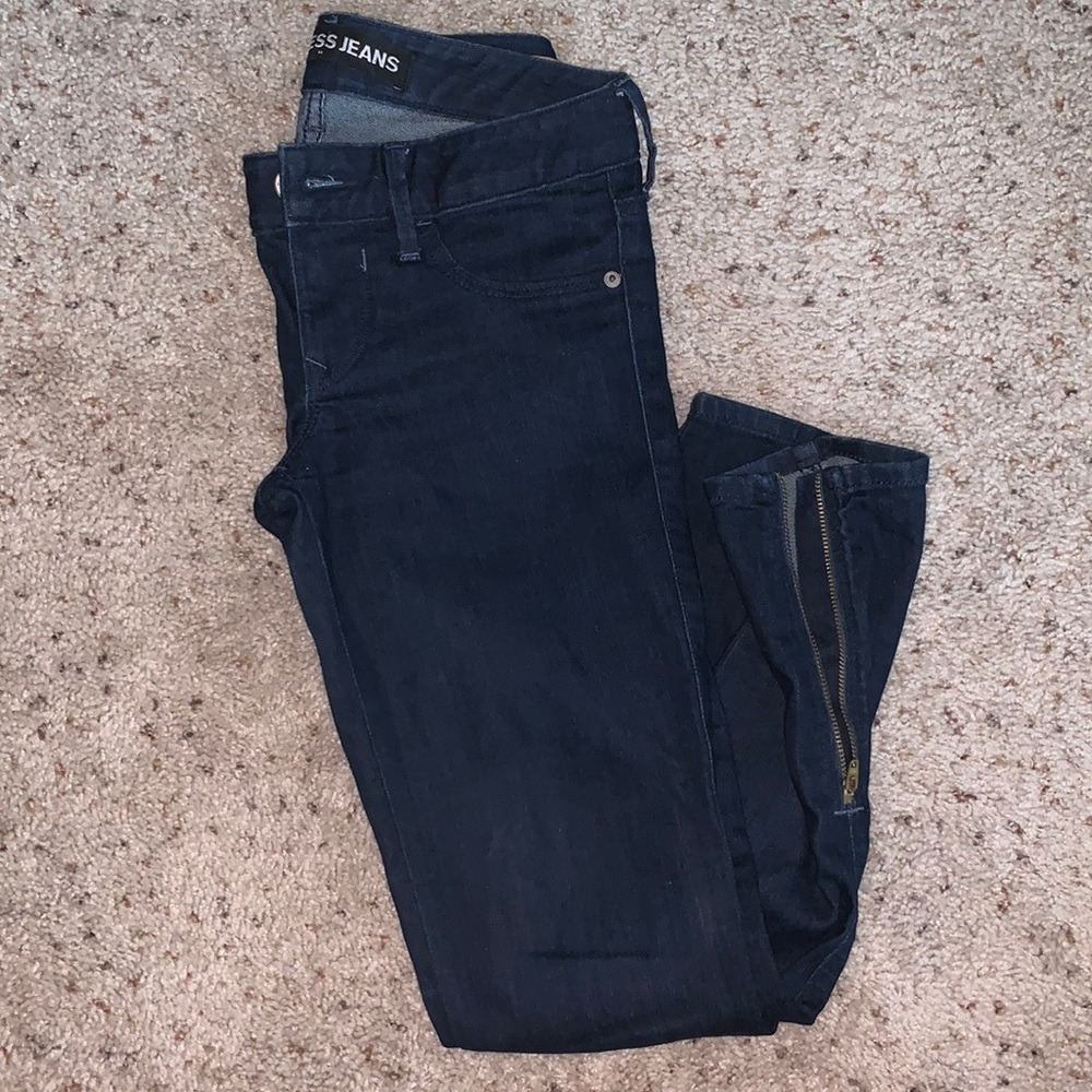 Express ankle length blue jeans